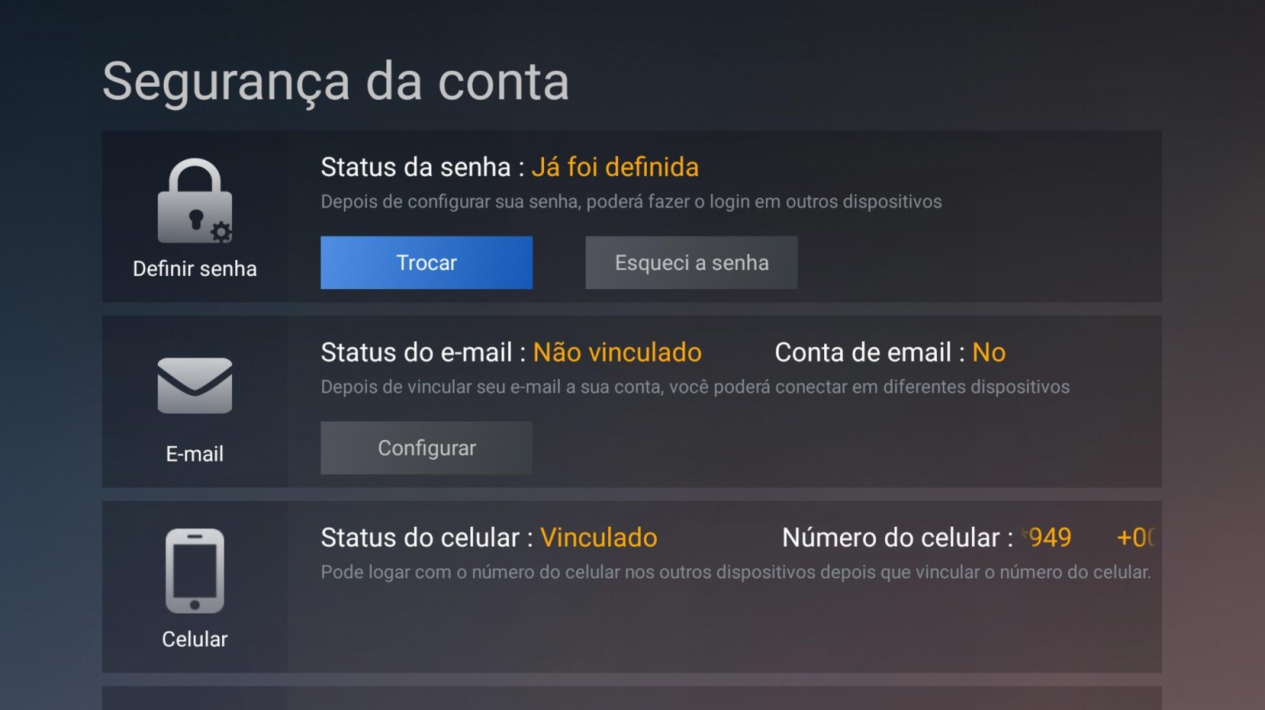 Comparação visual de aparelhos receptores